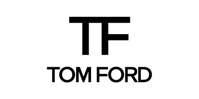 A black and white logo for tom ford on a white background.