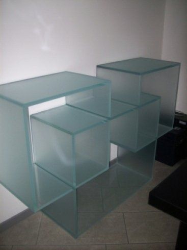 vetro satinato, vetro trattato, cubi n vetro 
