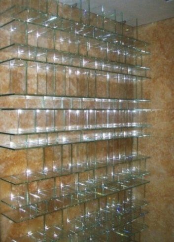 libreria in vetro, scaffali design, mensole in vetro