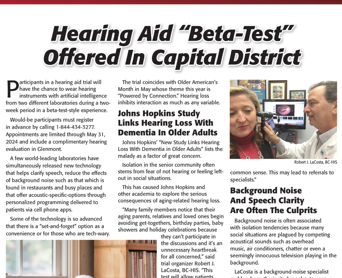 Hearing Aid Beta Test Capital District