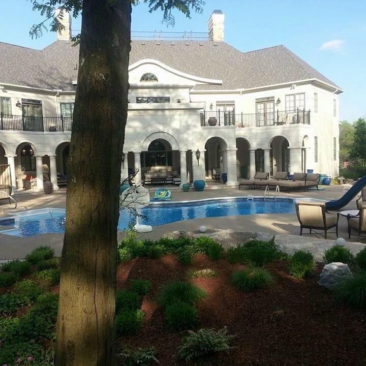Landscaping In A Big House With A Pool — Powell, OH — Dependable Landscape Services, Inc.
