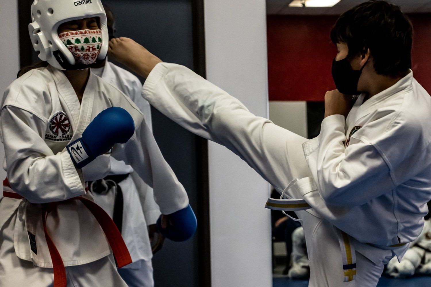 Kids sparring at Karate Dojo in Plano, TX.