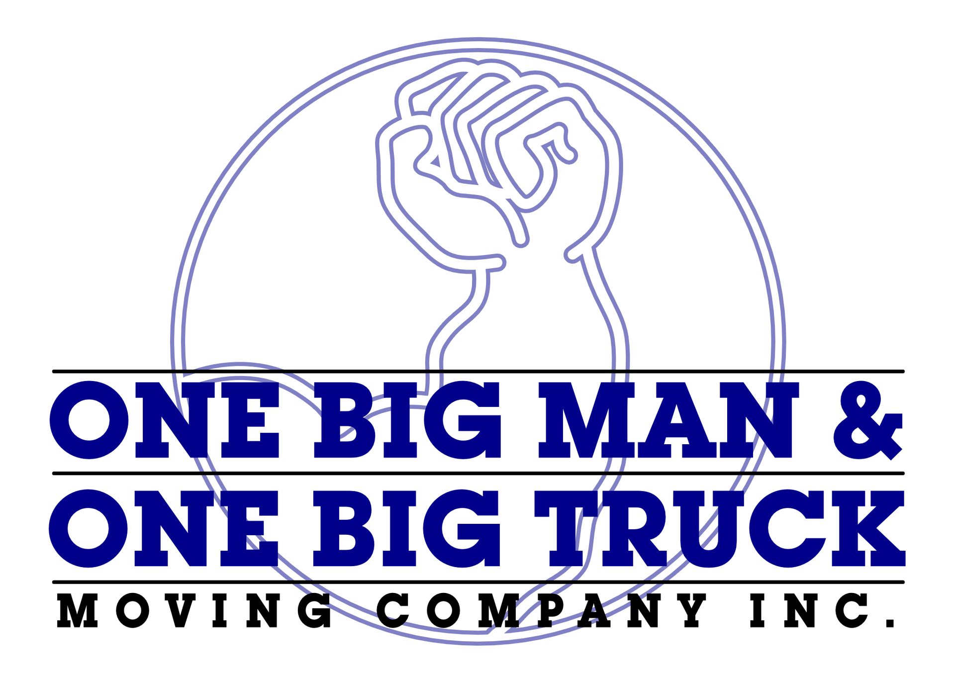 One Big Man & One Big Truck Moving Business Logo