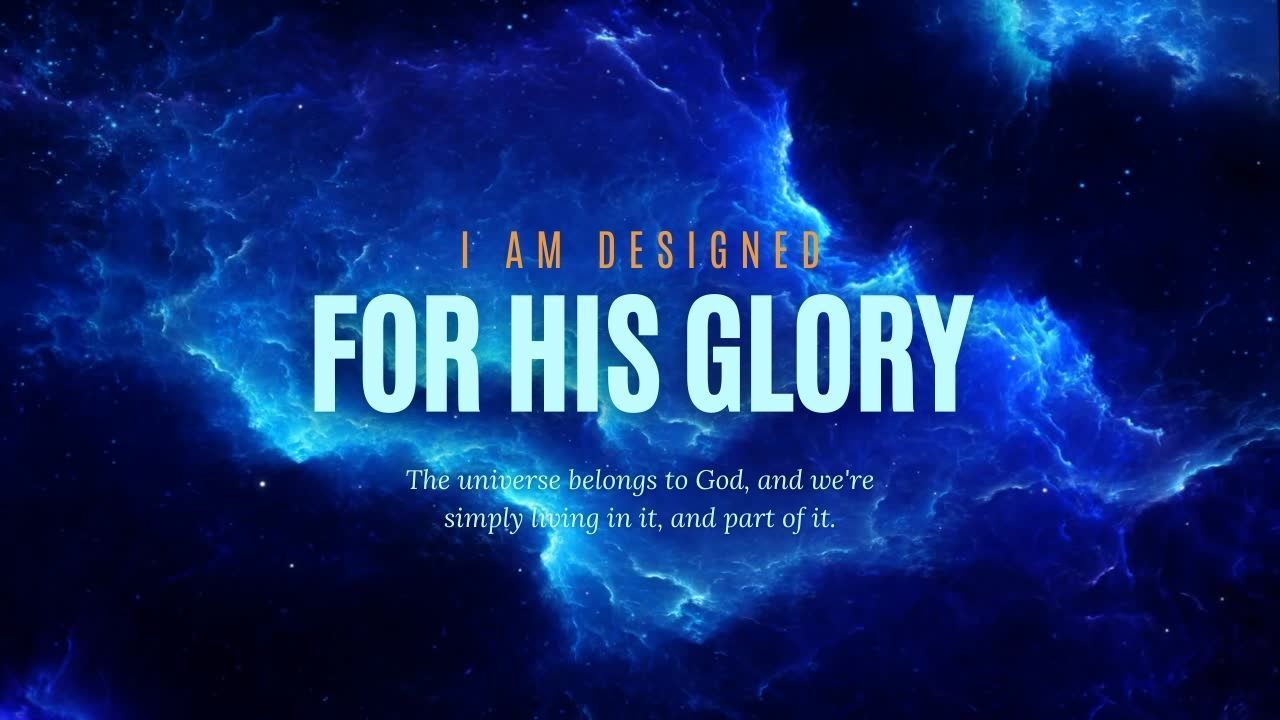 A blue background with the words `` i am designer for his glory ''