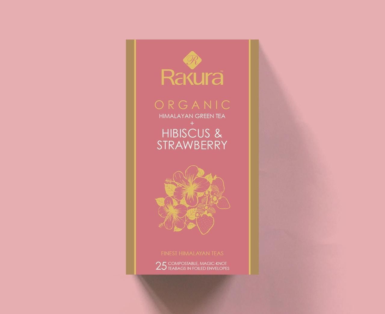 Rakura Organic Himalayan Green Tea +Hibiscus & Strawberry