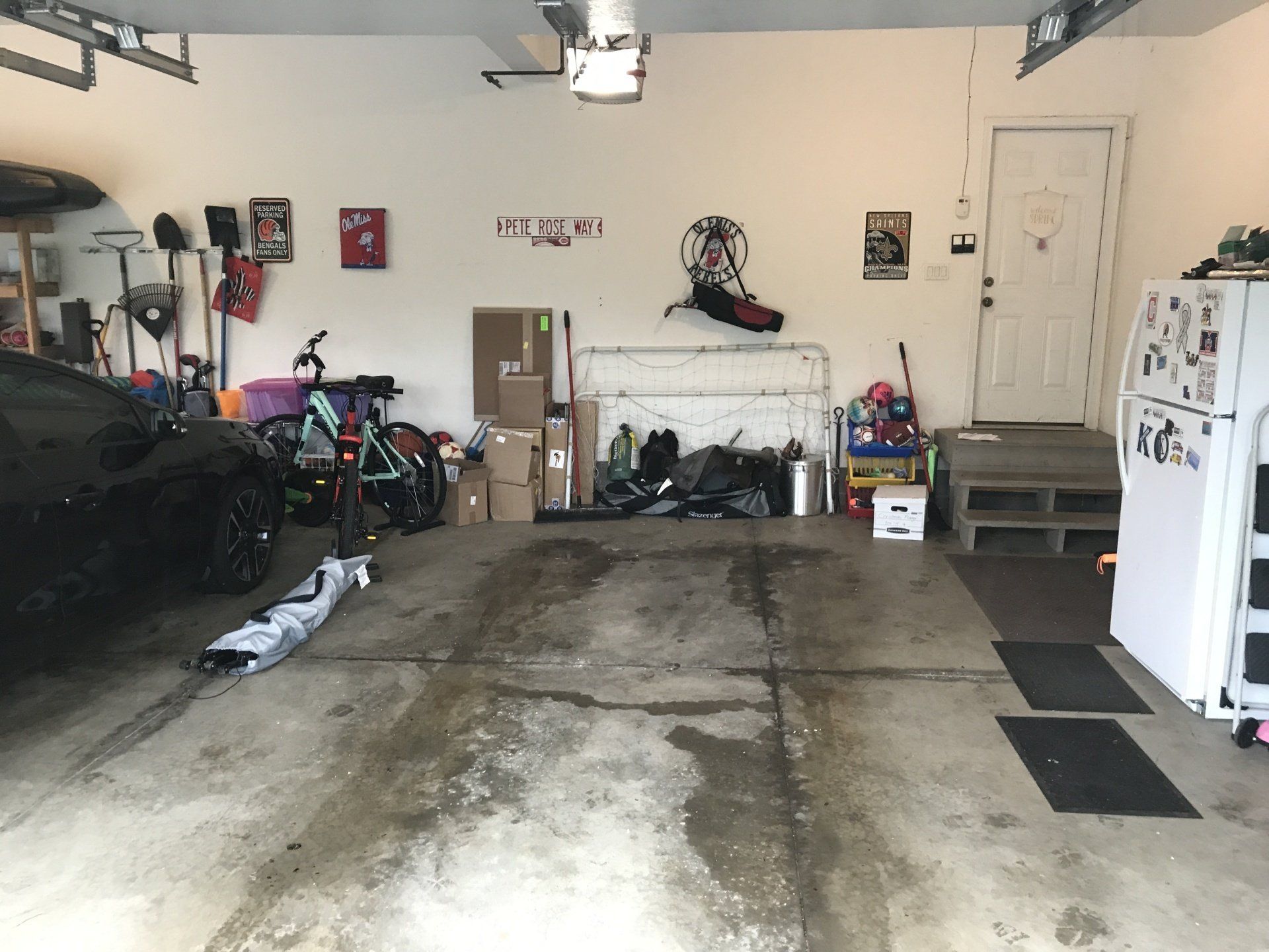 Before our garage floor coating