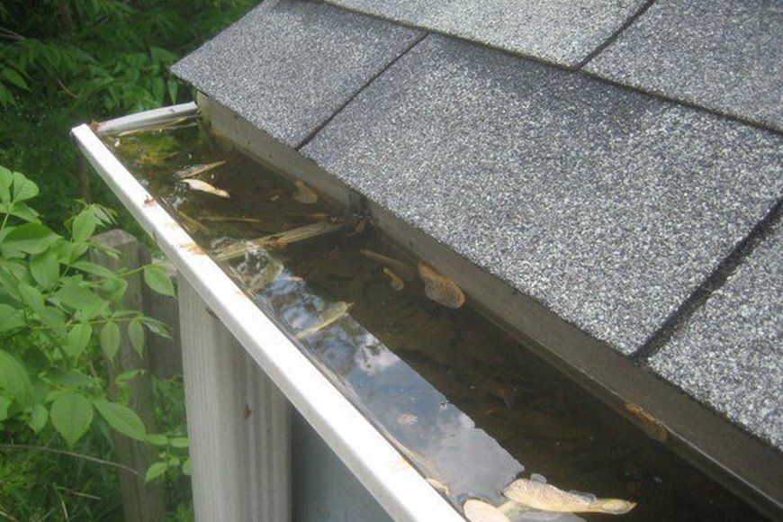 A gutter that needs gutter cleaning in Charlottesville, VA
