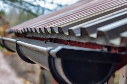 Gutter With Dry Fallen Leaves — Ruckersville, VA — Right Choice Seamless Gutters
