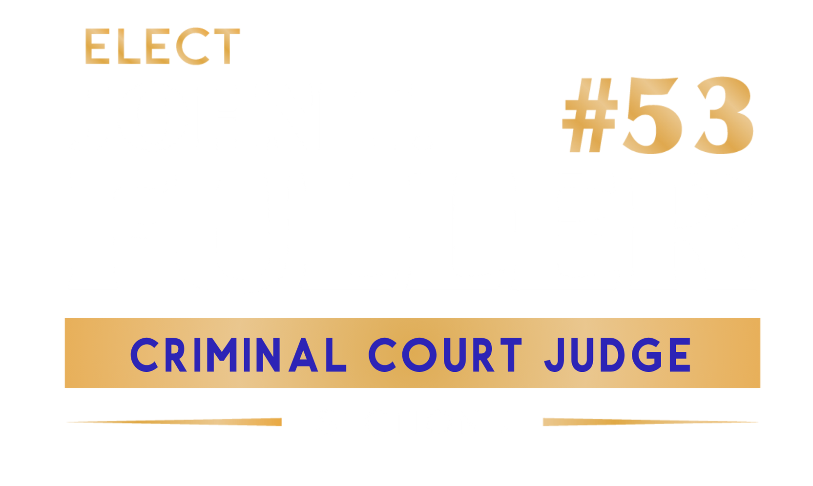 Political campaign text on a white background: 