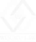 Faint white legal logo with scales of justice and the text “WOGWUL LAW” underneath
