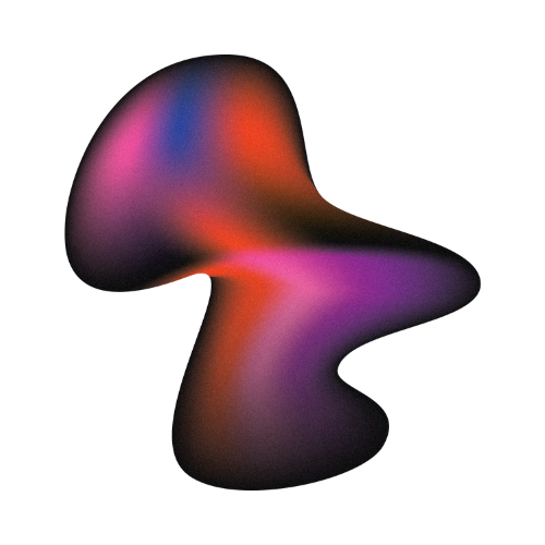 A purple and orange swirl on a white background