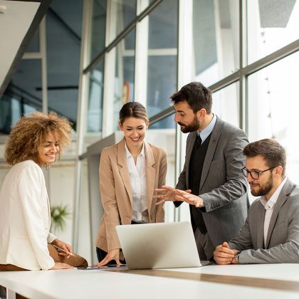 Multiethnic business people working together in the office