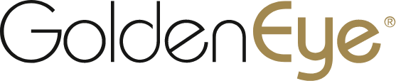 Golden Eye logo in black and gold.