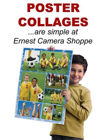 Poster collages are simple at Ernest Camera Shoppe
