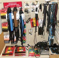 Our selection of camera straps and flash brackets.