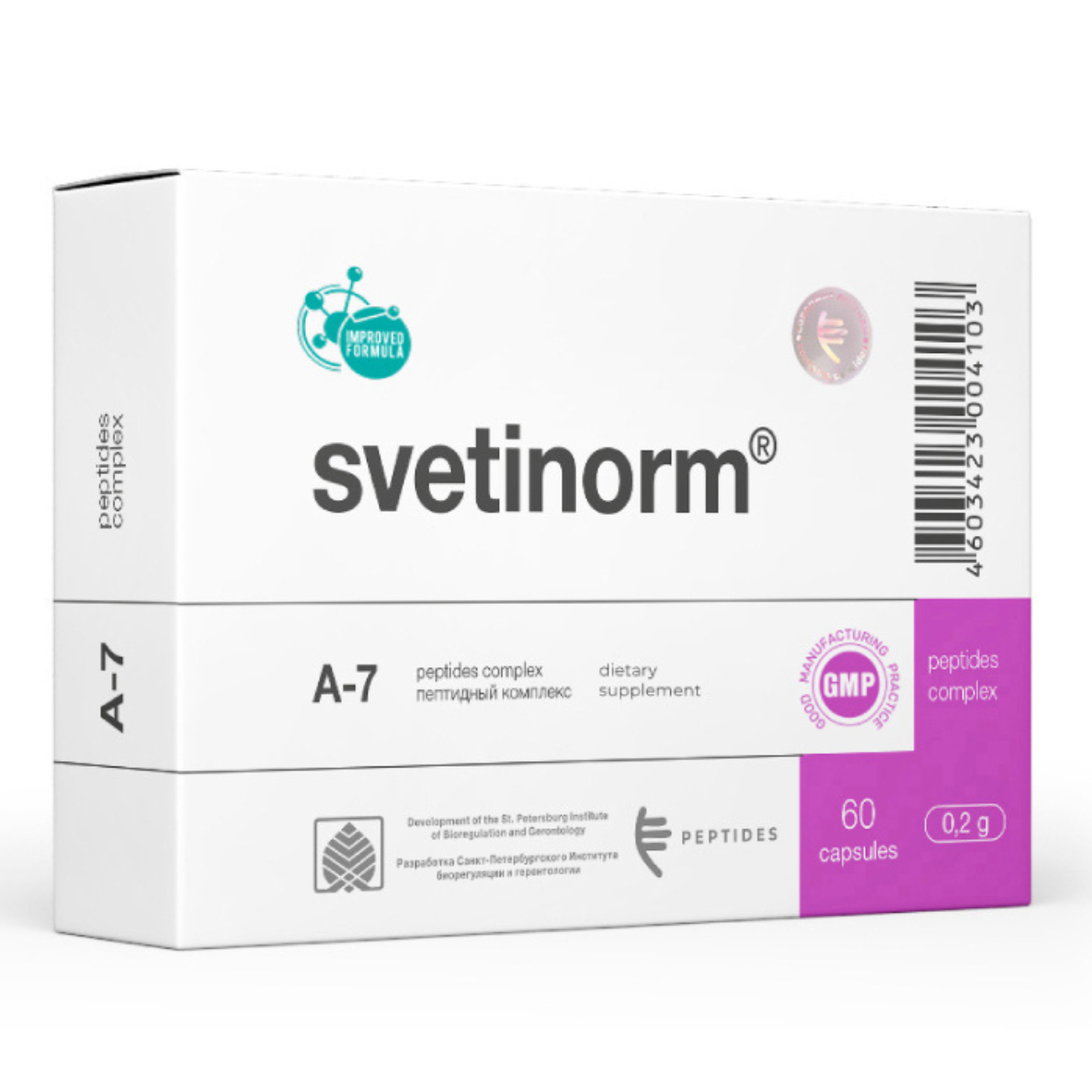 A box of svetinorm a-7 60 capsules