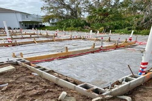 A solid concrete foundation for a residential house done by Downers Grove Concrete Contractors