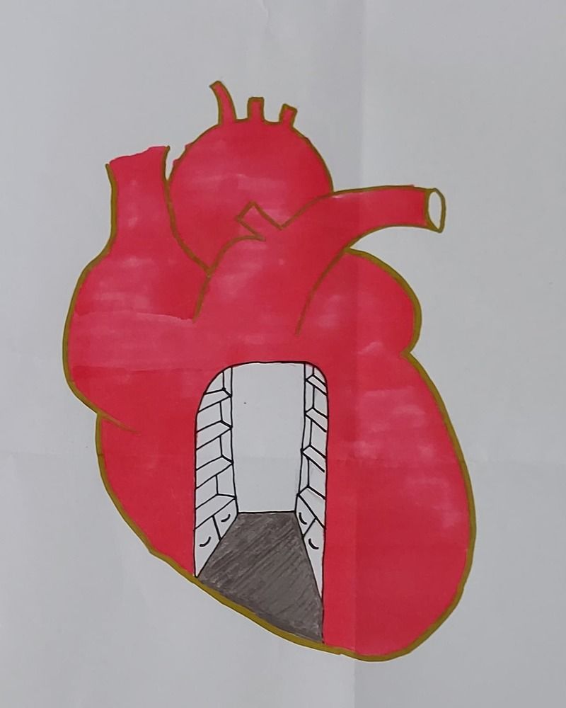 Tekening van het opruimen van het hart