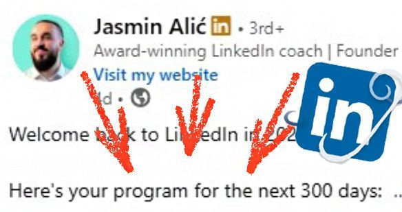 LinkedIn logo impaled by a fish hook.