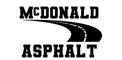 McDonald Asphalt logo with road curving across the middle, company name above and below.