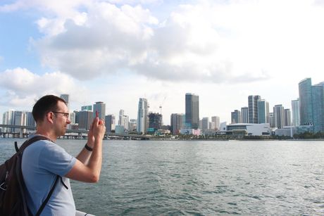 Miami Beach in the Background and Miami Skyline