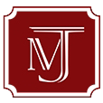 Burgundy logo with white letters