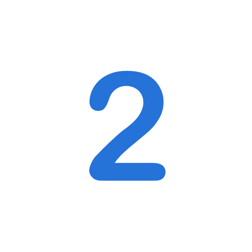 A blue number two on a white background.