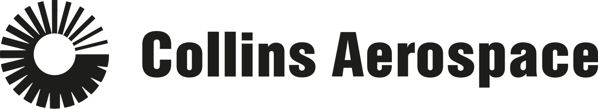 A black and white logo for collins aerospace