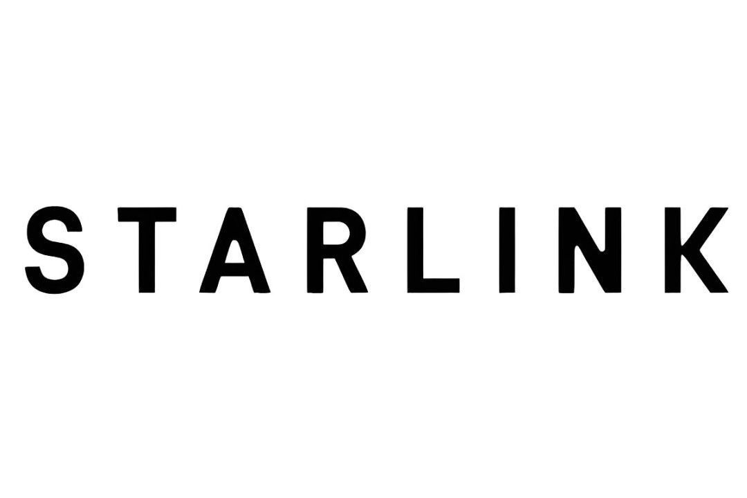 The starlink logo is black and white on a white background.