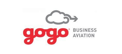 A gogo business aviation logo with a cloud and an arrow.