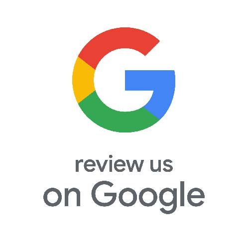 Google logo with the text “review us on Google”