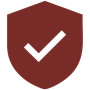 A red shield with a white check mark on it.