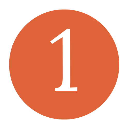 The number one is in an orange circle on a white background.