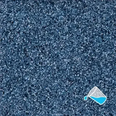 A close up of a blue carpet with a cup of water pouring out of it.