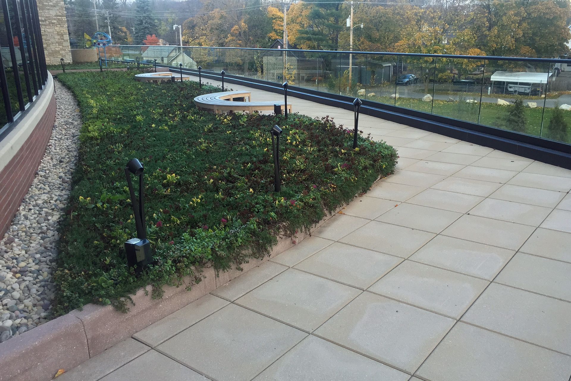 A patio with a lot of plants on it
