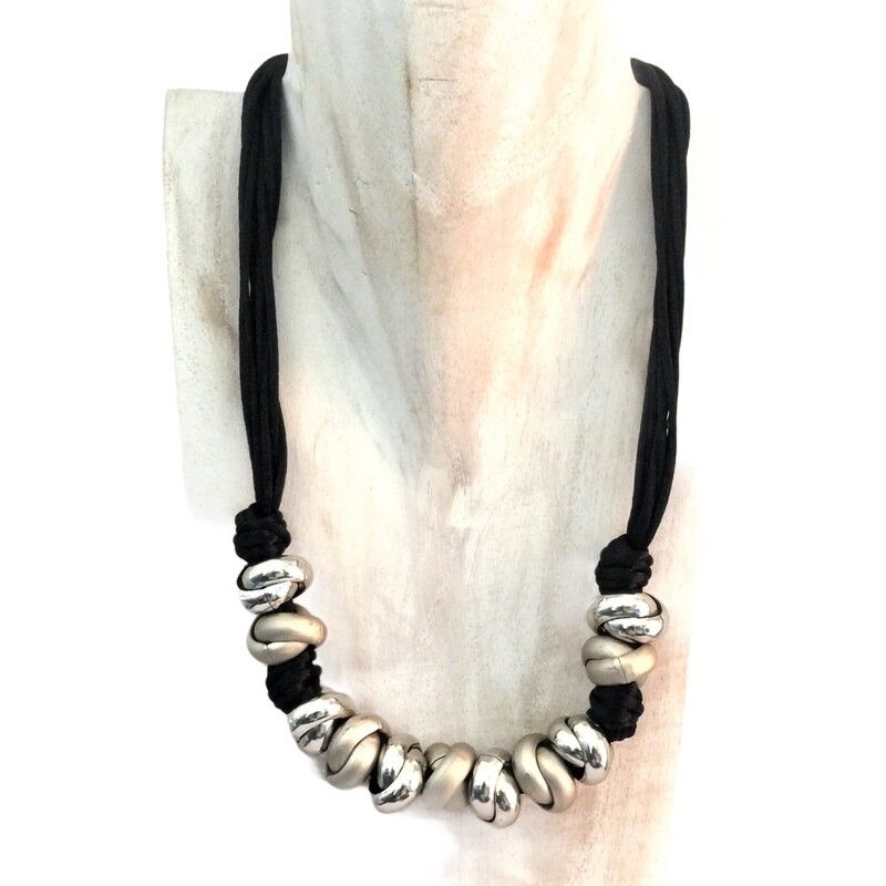 collana in alluminiio argento