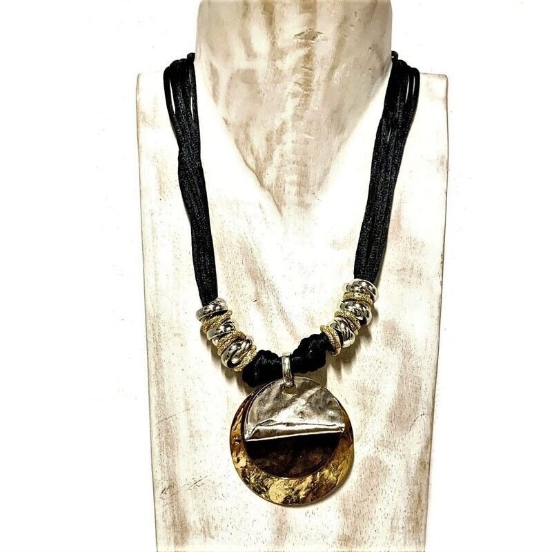 Collana cotone e alluminio, artigianale made in italy regolabile