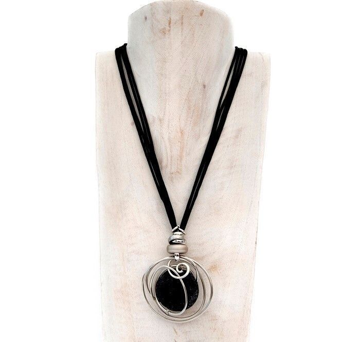 collana ciondolo lava alluminio made in italy, artigianale