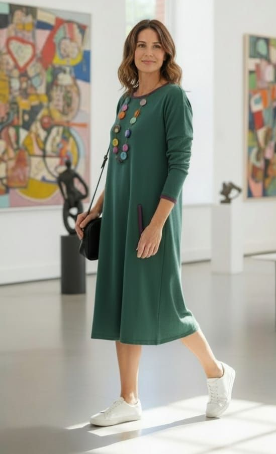 Abitino nero o verde con la bordatura a contrasto arancio o viola.
Due tasche sui finachi.
Molto versatile, per tutte le occasioni
TG: M-L
Codice articolo AB678
€ 48.00