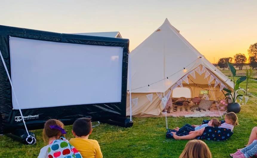 Outdoor Movie Cinema Setup — Sweet Parties & Braids in Tatton, NSW