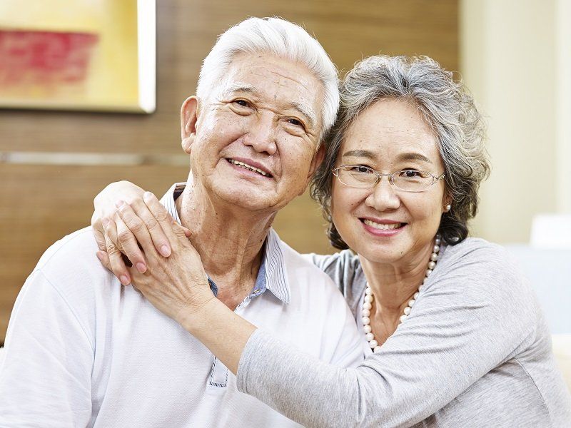 Portrait of a loving asian couple