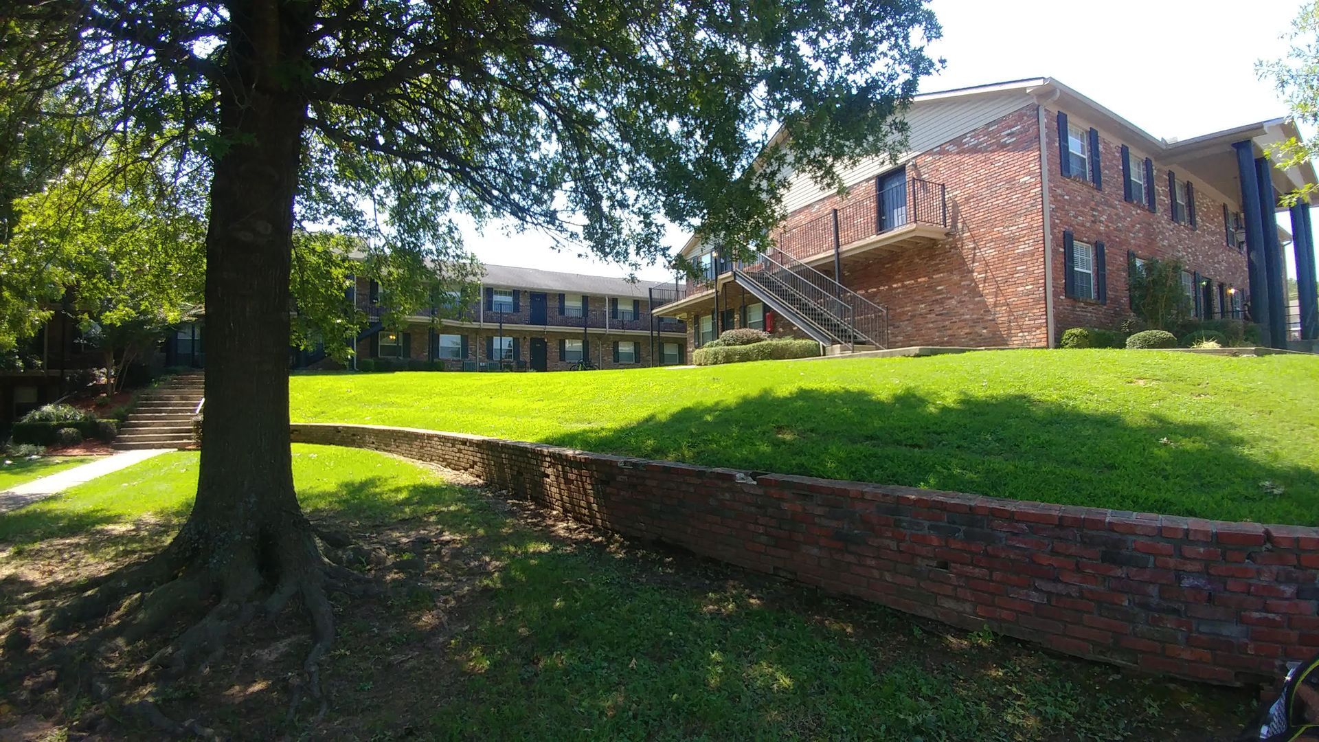 apartment building walkway area