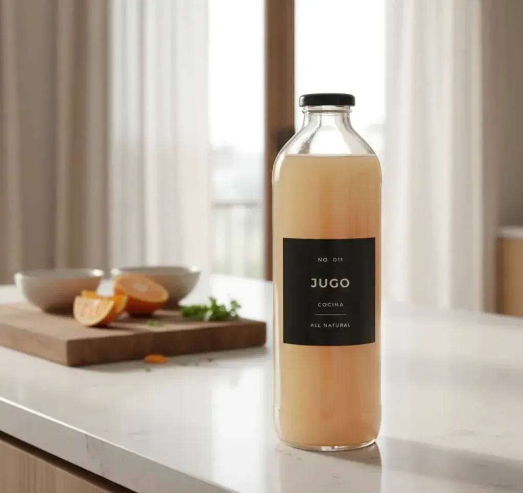 BOTELLA VIDRIO LITRO ETIQUETA NEGRA