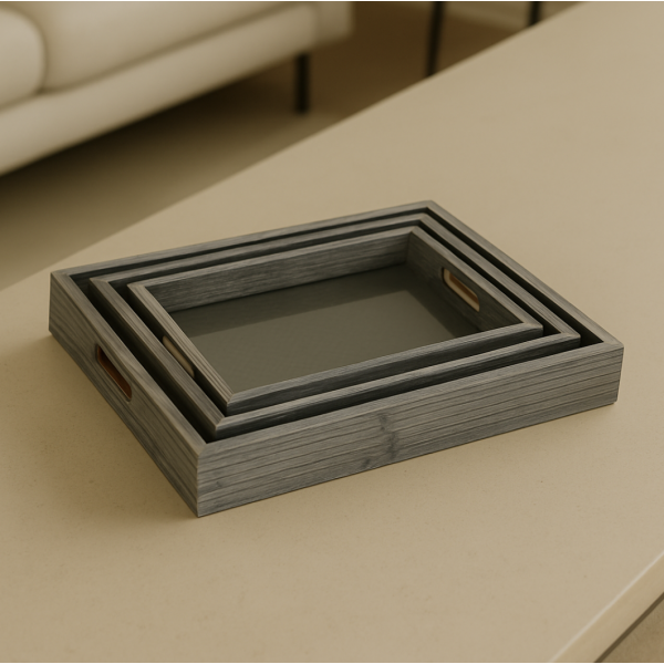 Bandejas altas gris x3