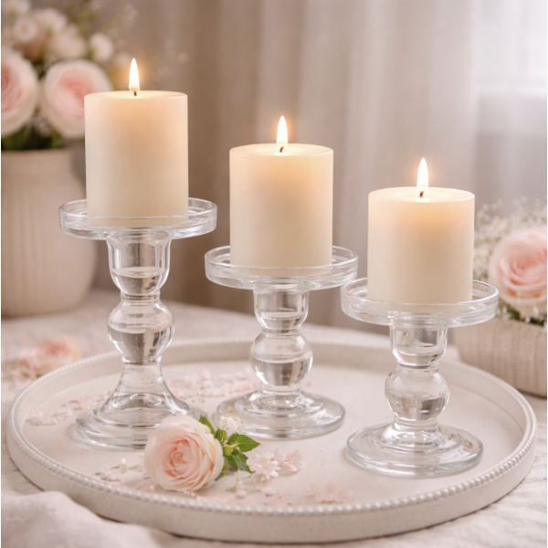 Candelabro con Pie “Queen S” de Vidrio