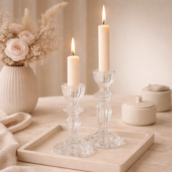 Candelabro “Sara” con Pie de Vidrio S