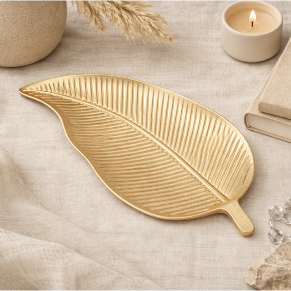 Centro de Mesa Hoja Dorado