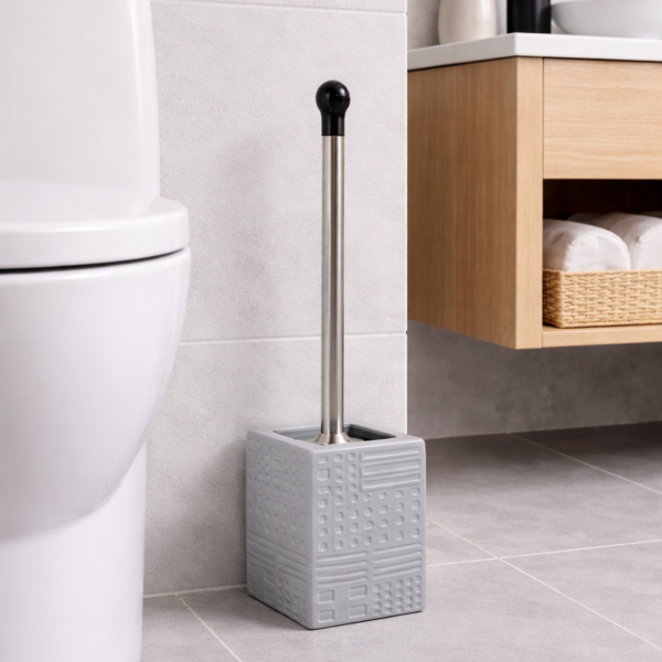 Cepillo para baño rayitas gris