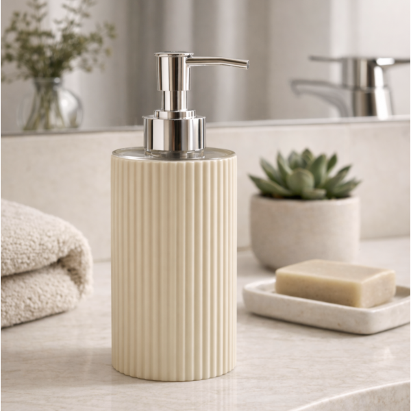 Dispenser de jabón rayitas blanco