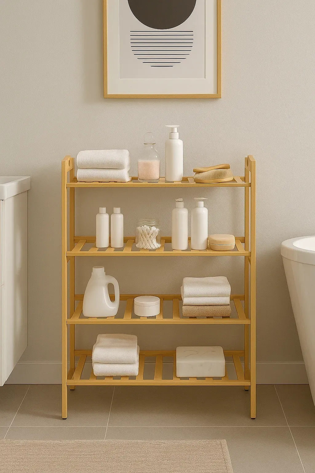 ESTANTERÍA 4 PISOS / ZAPATERO BAMBU